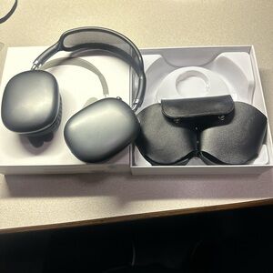 Sleek Black Over-Ear Headphones with Case